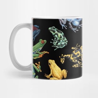 Frogs on black Mug